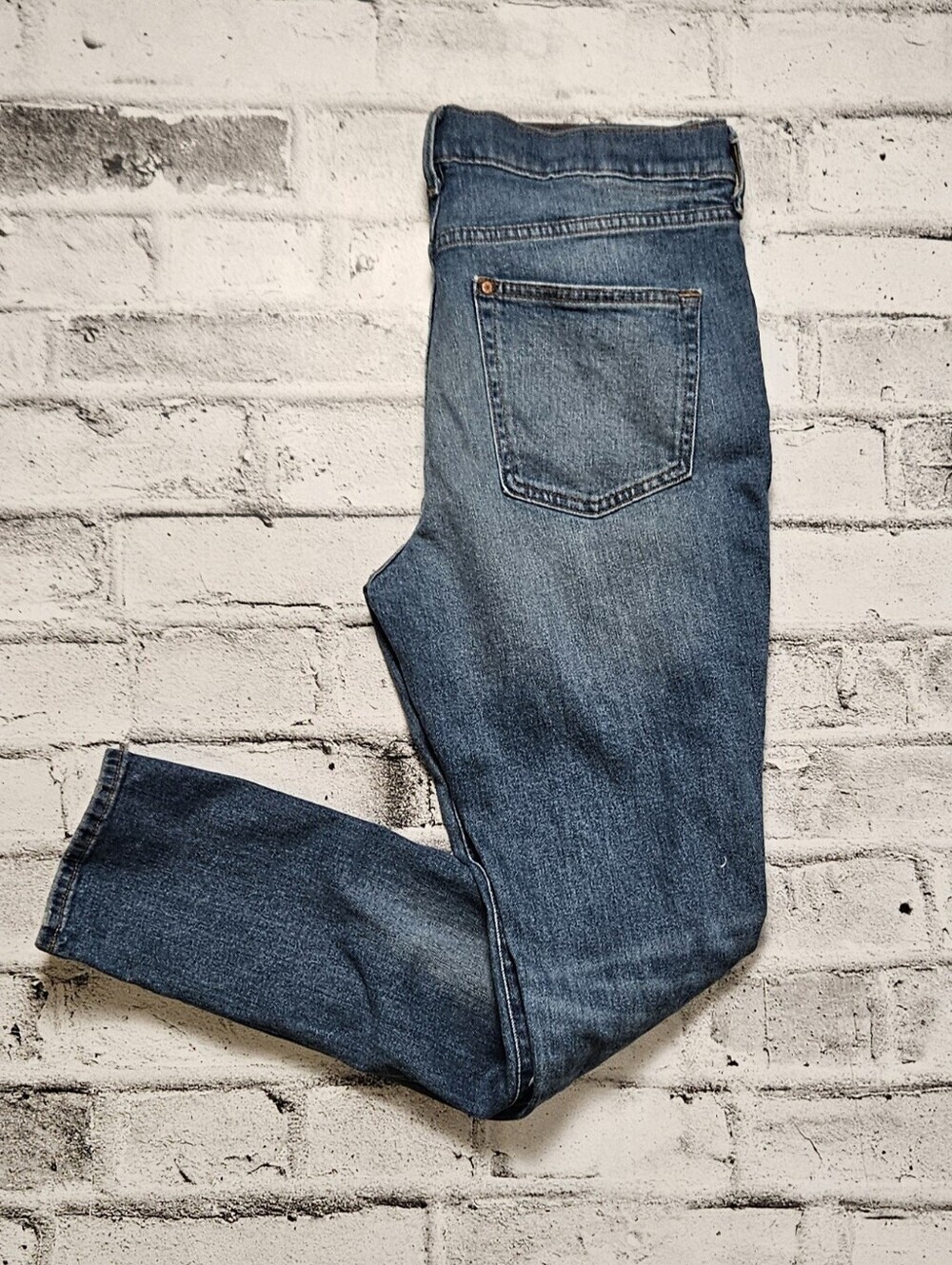 H&M Skinny Fit Light Wash Distressed Jeans Men 34x32 Stretch Denim